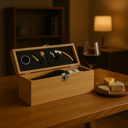 Cofanetto in Legno Rowan | Set portabottiglie