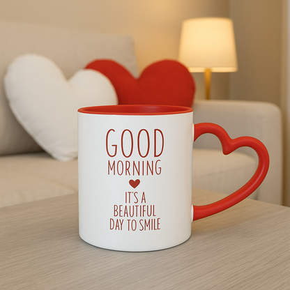 Tazza con Manico a Cuore Rosso