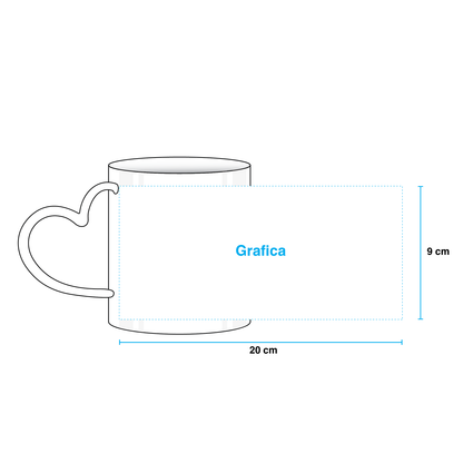 Tazza con Manico a Cuore Rosso
