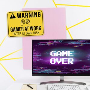 Targa Warning Gamer at Work 20x30 cm.