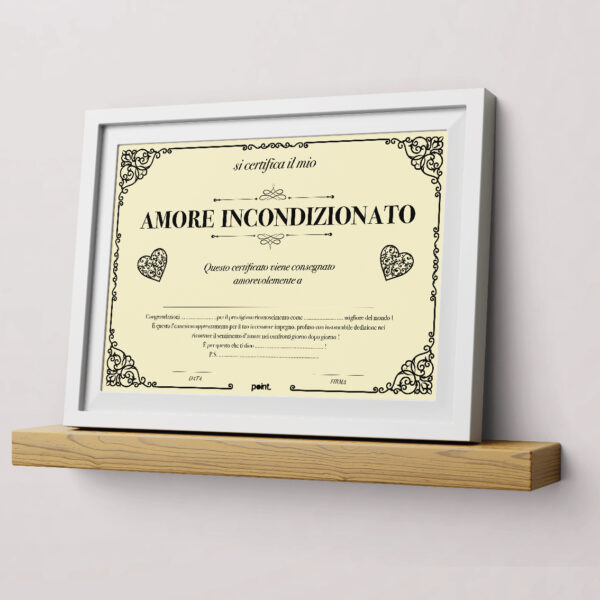 Attestati compilabili d'amore
